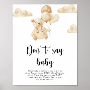Affiche Nounours N'utilisez pas le mot bébé