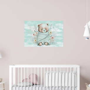 Affiche Nounours ours en peluche enveloppé dans une couver