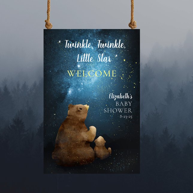 Affiche Nounours Ours Scintille Petite Étoile Bienvenue (Créateur téléchargé)