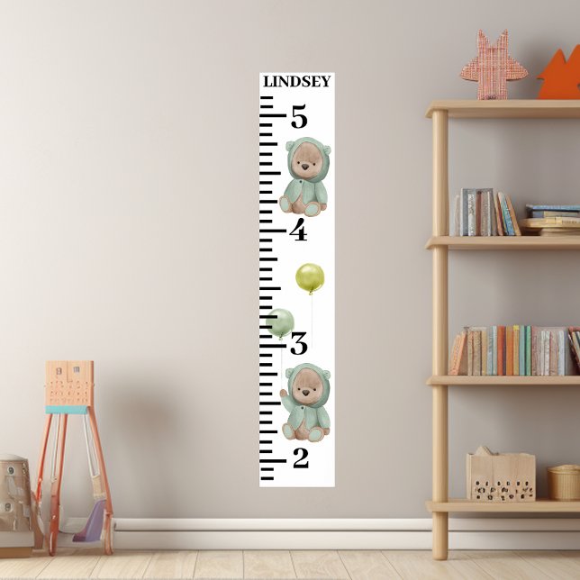 Affiche Nounours Vert Ballons (Créateur téléchargé)