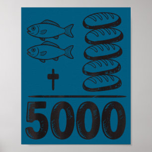 Affiche Nourrir 5000 Miracles Jésus Mathématiques Chrétien