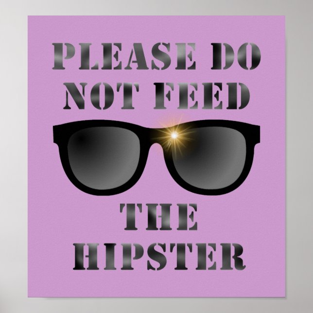 Affiche Nourrir l'affiche hipster (Devant)