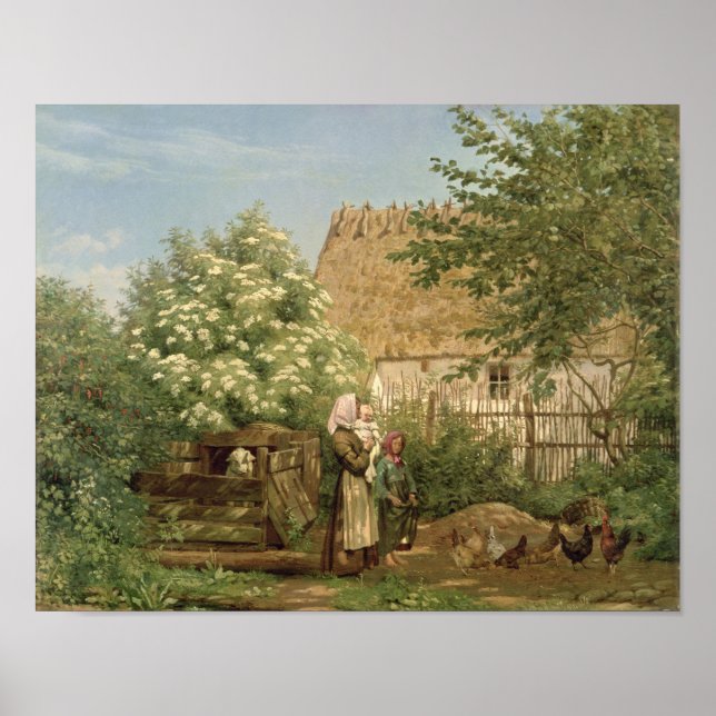 Affiche Nourrir les poulets (Devant)