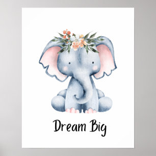 Affiche Nourrissons Rêve d'Affirmation Positive Big Elepha