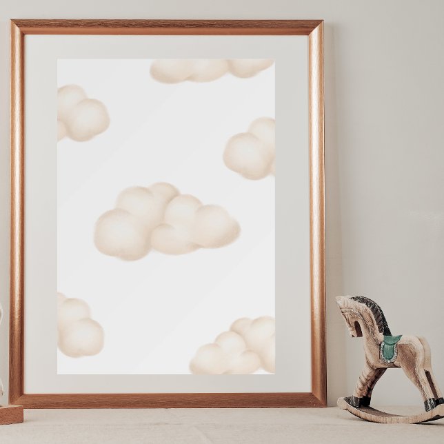 Affiche Nourriture bébé Whimsical Flottant Kitten Nuages (Créateur téléchargé)