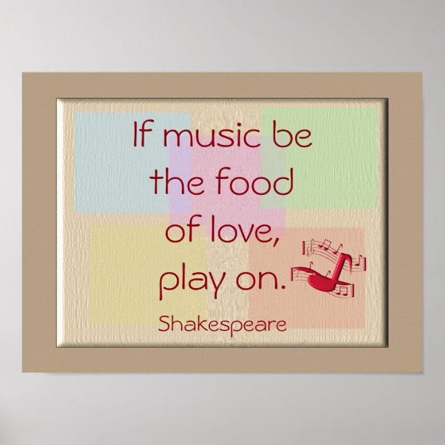 Affiche Nourriture d'amour — imprimé d'art -Citation de Sh (Devant)