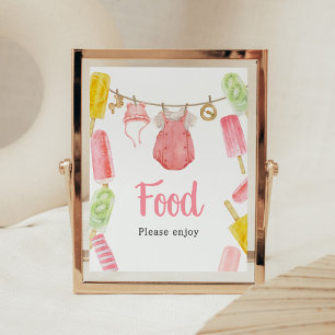 Affiche Nourriture de Baby shower de fille Popsicle