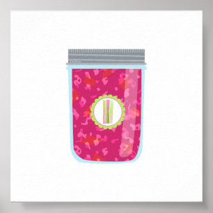 Affiche Nourriture de canne - Jam Rhubarb