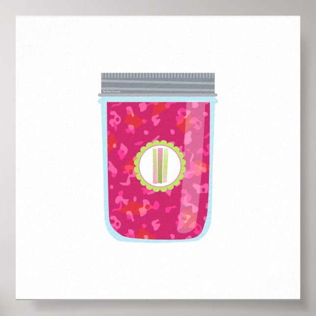 Affiche Nourriture de canne - Jam Rhubarb (Devant)