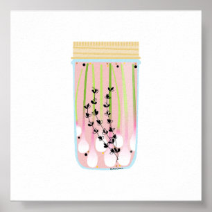 Affiche Nourriture de canne - Oignons de printemps cuits