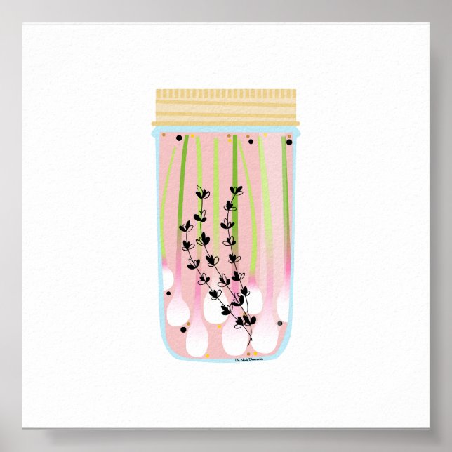 Affiche Nourriture de canne - Oignons de printemps cuits (Devant)