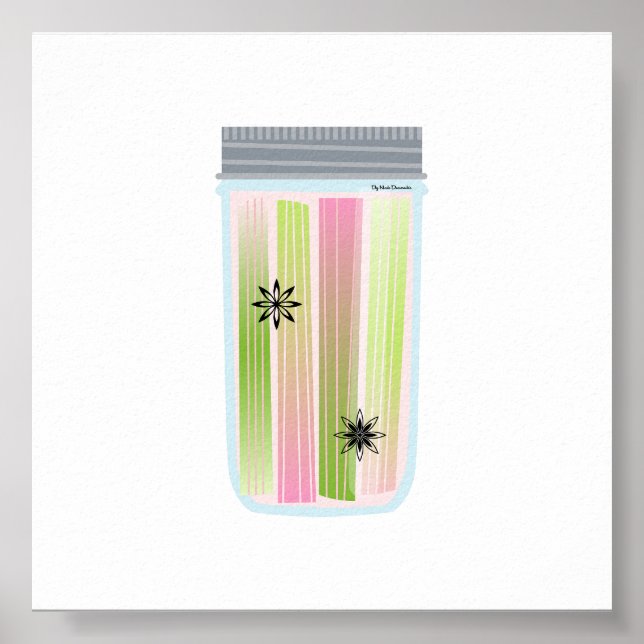 Affiche Nourriture de canne - Rhubarb cueilli (Devant)