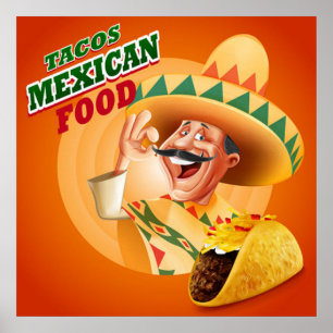 Affiche Nourriture de Mexicain de tacos