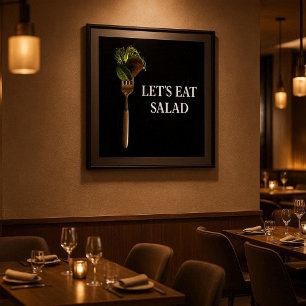 Affiche Nourriture de salade moderne à manger sur une four