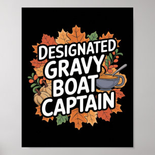 Affiche Nourriture drôle de Thanksgiving - Capitaine de la