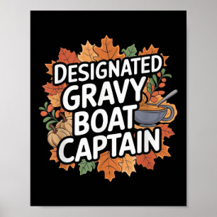 Affiche Nourriture drôle de Thanksgiving - Capitaine de la