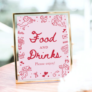 Affiche Nourriture et boissons de la Saint-Valentin modern