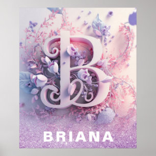 Affiche *~* Nourriture Monogramme AP71 Girl Letter B