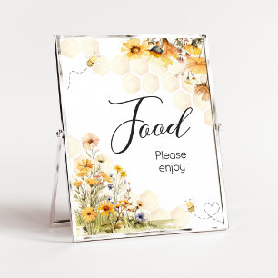 Affiche Nourriture pour Baby Shower Sunflower Little Honey