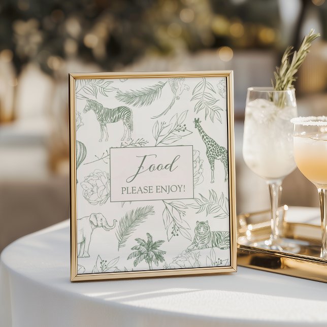 Affiche Nourriture pour Baby Shower sur le thème Safari d' (Créateur téléchargé)