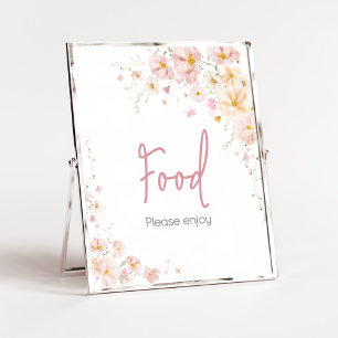 Affiche Nourriture pour Baby Shower Wildflower Baby en Fle