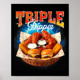 Affiche Nourriture rapide Hamburger Nugget de poulet Foodi