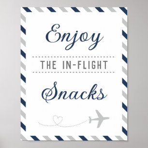 Affiche Nourriture Snacks Table Voyage Avion Compagnie aér