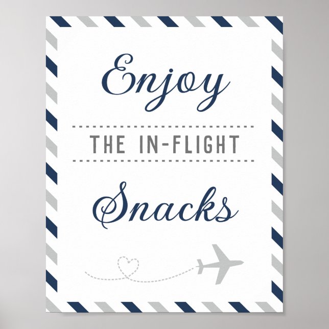 Affiche Nourriture Snacks Table Voyage Avion Compagnie aér (Devant)