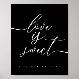 Affiche Nourritures de mariage noir friandises dessert L'a