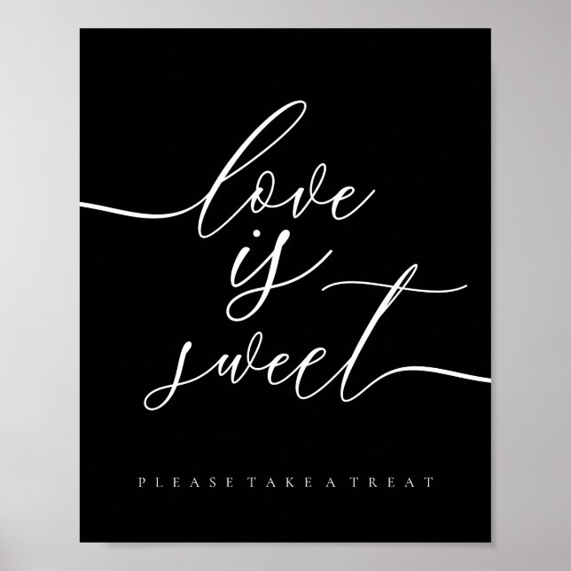 Affiche Nourritures de mariage noir friandises dessert L'a (Devant)