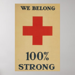 Affiche Nous appartenons 100% fort - Croix-Rouge