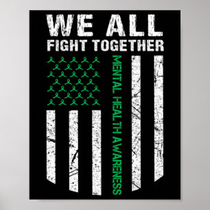 Affiche Nous combattons tous ensemble Drapeau américain Se