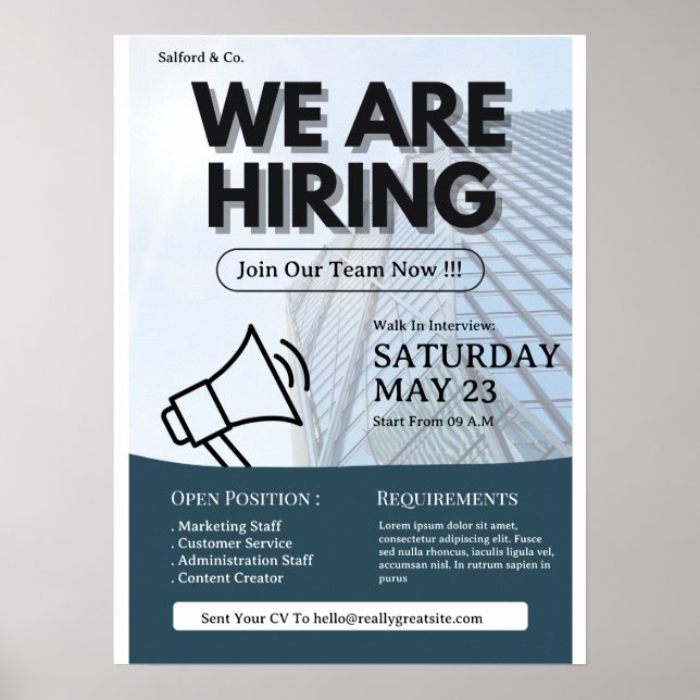 Affiche Nous embauchons Flyer, Offre d'emploi, Flyer d'emb (Devant)