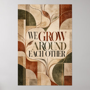 Affiche Nous grandissons les uns autour des autres Typo bo