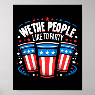 Affiche Nous Les Gens Aiment Faire La Fête Bière Pong Funn
