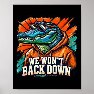 Affiche Nous ne reculerons pas Bleu et Orange Gator Blanc