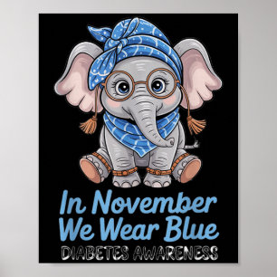 Affiche Nous Portons Blue Elephant Diabète Sensibilisation