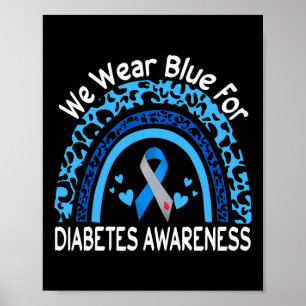 Affiche Nous Portons Du Bleu Pour La Sensibilisation Au Di