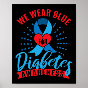 Affiche Nous portons du bleu pour la sensibilisation au di