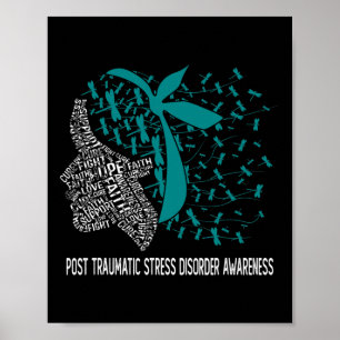 Affiche Nous portons du sarcelle pour le trouble de stress