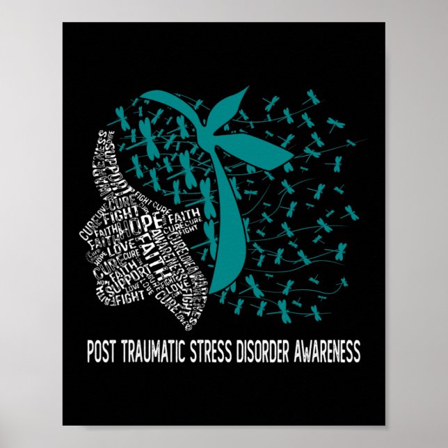 Affiche Nous portons du sarcelle pour le trouble de stress (Devant)