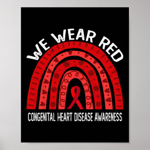 Affiche Nous Portons Le Rouge Pour La Sensibilisation Aux