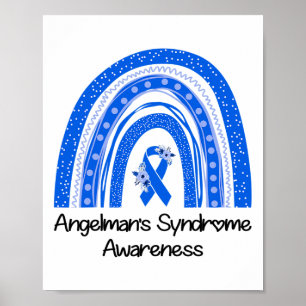 Affiche Nous portons le syndrome de Blue Angelman Floral B