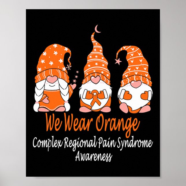 Affiche Nous Portons L'Orange Pour Le Syndrome De Douleur  (Devant)