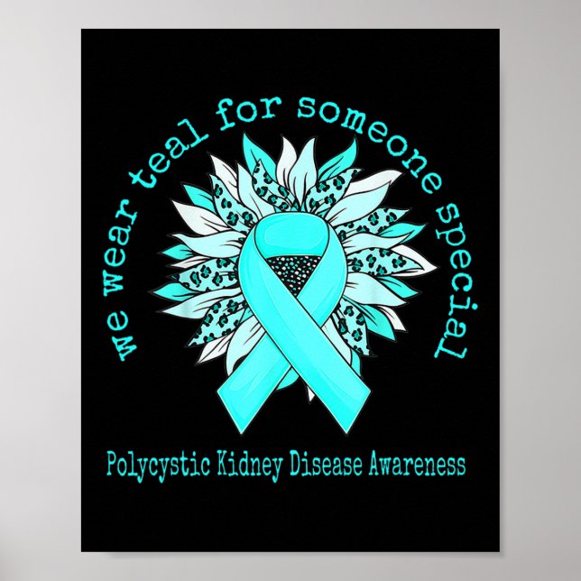 Affiche Nous Portons Turquoise Polykystique Maladie rénale (Devant)
