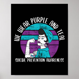 Affiche Nous Portons Violet Et Turquoise - Prévention Du S