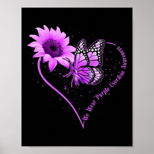 Affiche Nous Portons Violet Ribbon Sunflower Surdose Sensi (Devant)