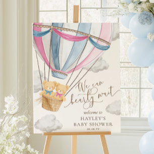 Affiche Nous pouvons à peine attendre Jumeaux Baby Shower