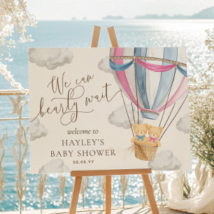 Affiche Nous pouvons à peine attendre Jumeaux Baby Shower 