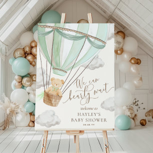 Affiche Nous pouvons à peine attendre la Baby Shower vert
